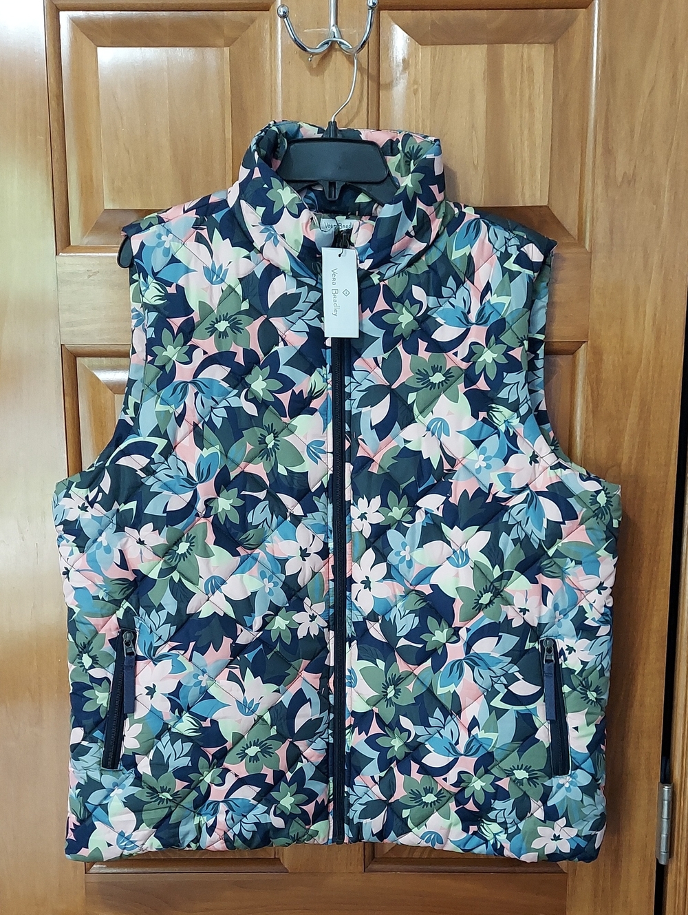 🆕 Vera Bradley Quilted Rosa Camo Floral Leafy Puffer Zip-Up Jacket Size 2X NEW▪